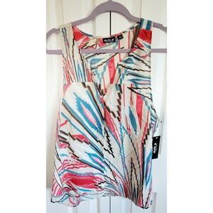 Allen‎ B. by Allen Schwartz L Women's Top Sleeveless Southwest Design Large NWT